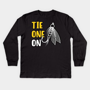 Tie One On Fly Fishing Kids Long Sleeve T-Shirt